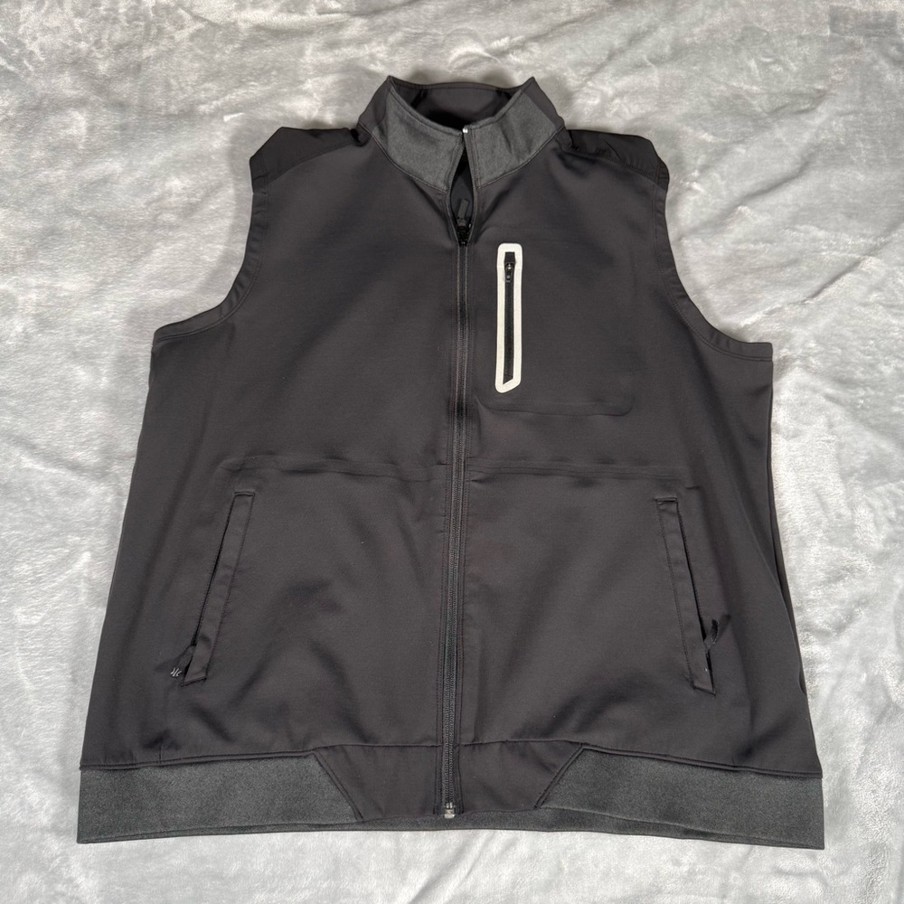 Rhône Full Zip Vest Jacket Mens 2XL Athletic Performance Stretch Black